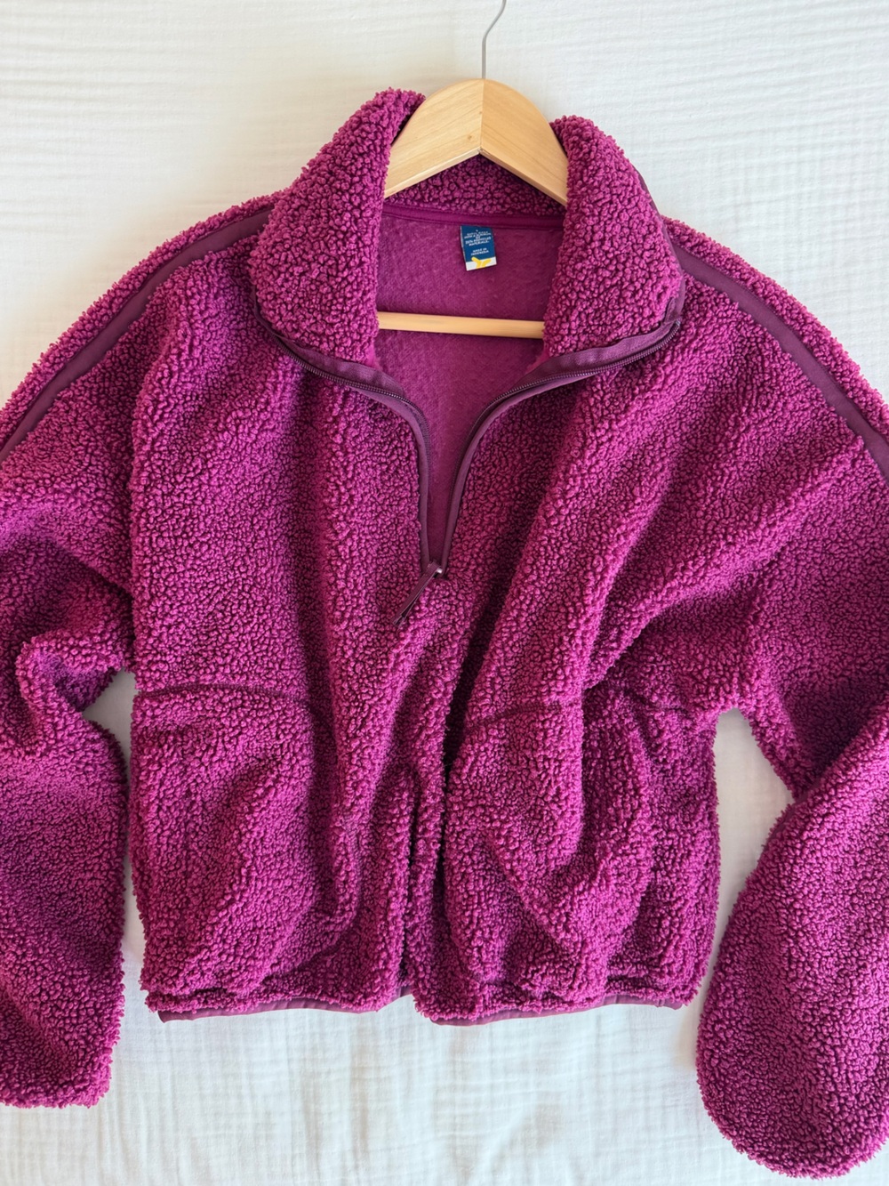 Old Navy Plush Sherpa Half-Zip Jacket - Magenta